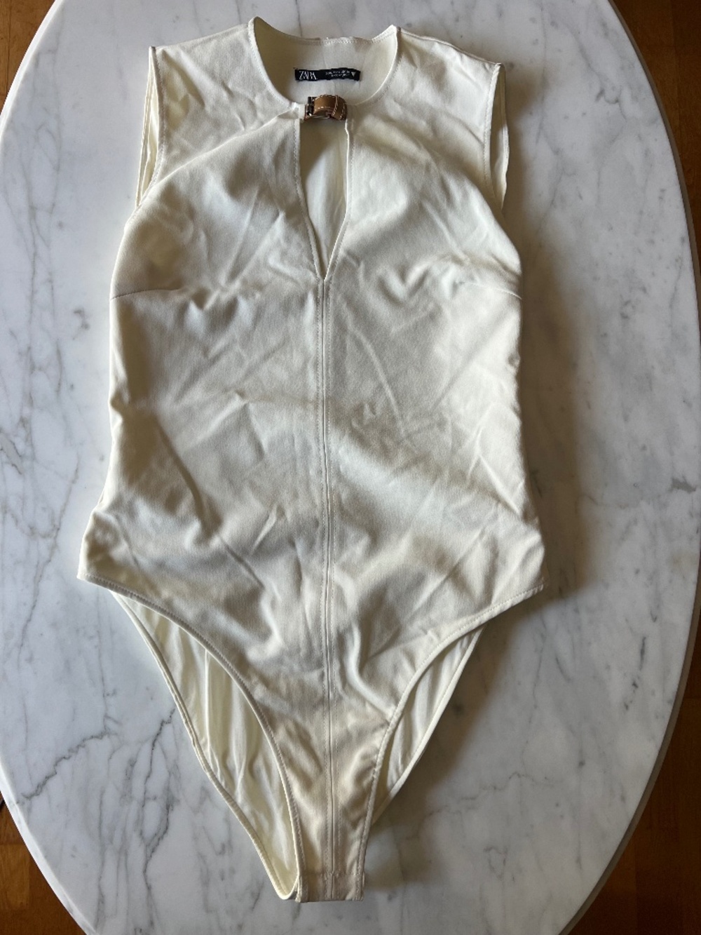 Zara bodysuit white size L with buckle